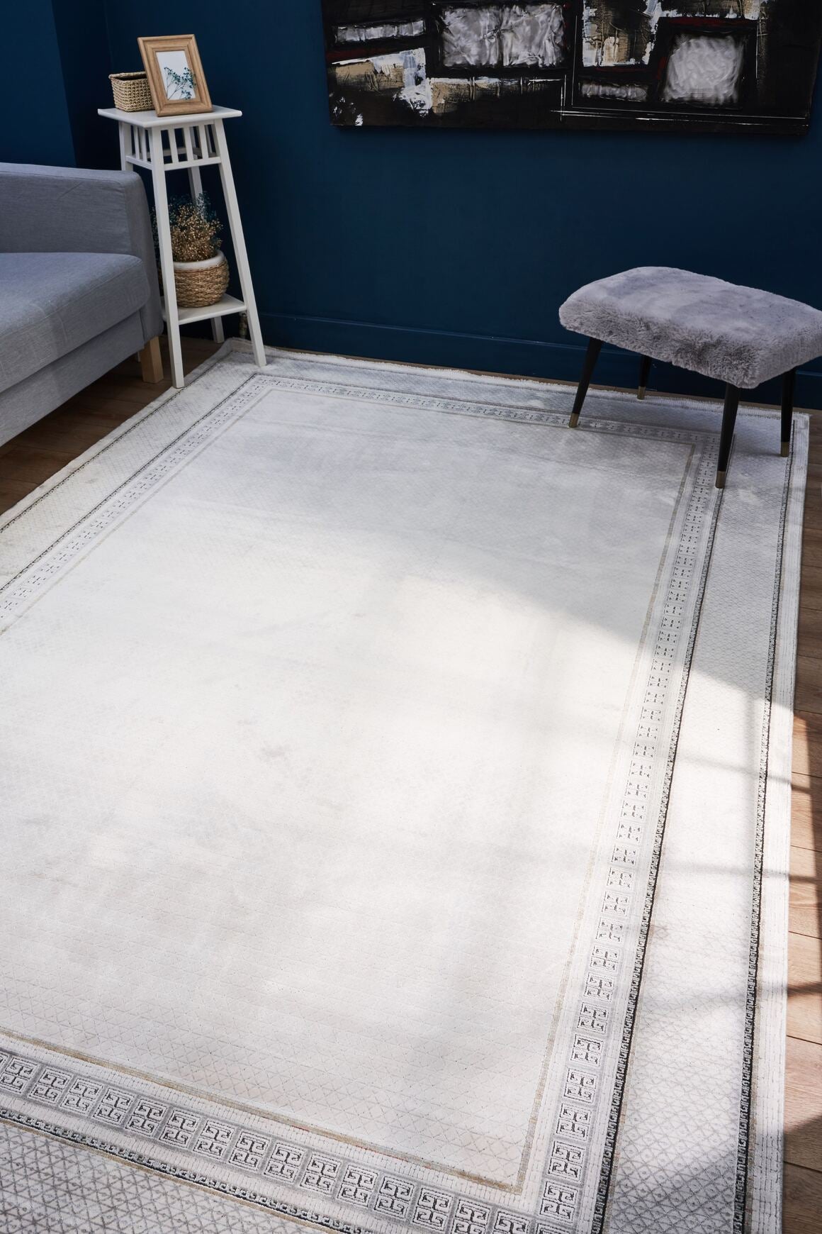 Queen 8105 Krem - Viskon Bambu Halı | Dokuma Salon Halısı